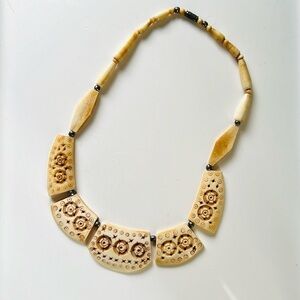 Vintage Carved Bone Necklace
